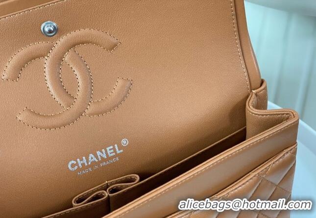 Best Price Chanel Lambskin Classic Medium Flap Bag A01112 Brown/Silver