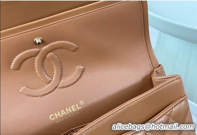 Luxury Classic Chanel Lambskin Classic Medium Flap Bag A01112 Brown/Gold