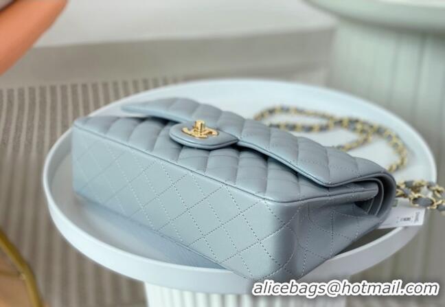 Top Quality Chanel Lambskin Classic Medium Flap Bag A01112 Light Grey/Gold