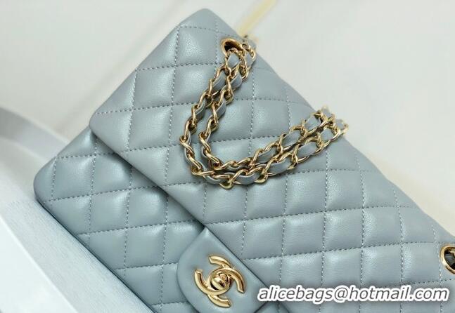 Top Quality Chanel Lambskin Classic Medium Flap Bag A01112 Light Grey/Gold