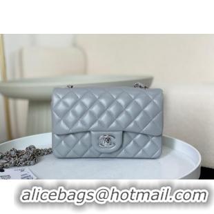 Market Sells Chanel Lambskin Classic Mini Flap Bag A69900 Light Grey/Silver