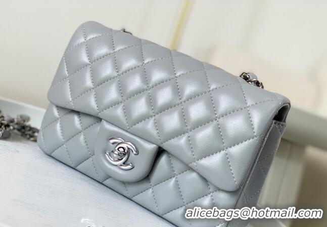 Market Sells Chanel Lambskin Classic Mini Flap Bag A69900 Light Grey/Silver