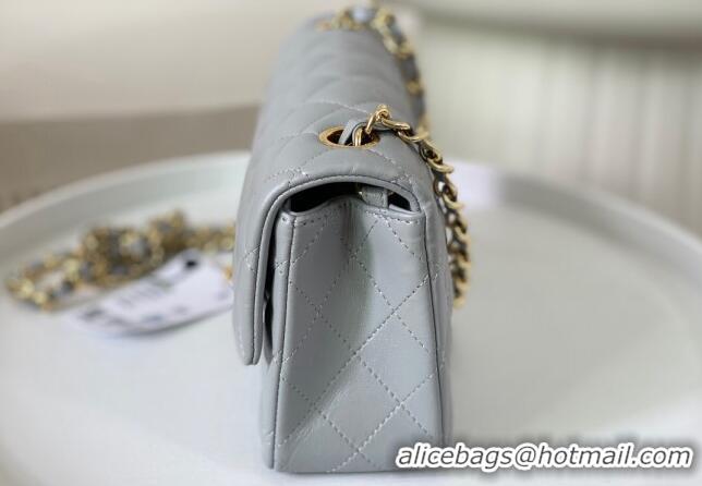 Buy Cheapest Chanel Lambskin Classic Mini Flap Bag A69900 Light Grey/Gold