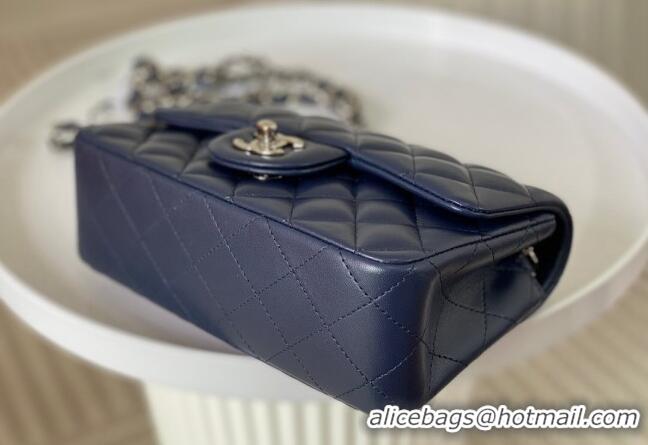 Original Cheap Chanel Lambskin Classic Mini Flap Bag A69900 Navy Blue/Silver