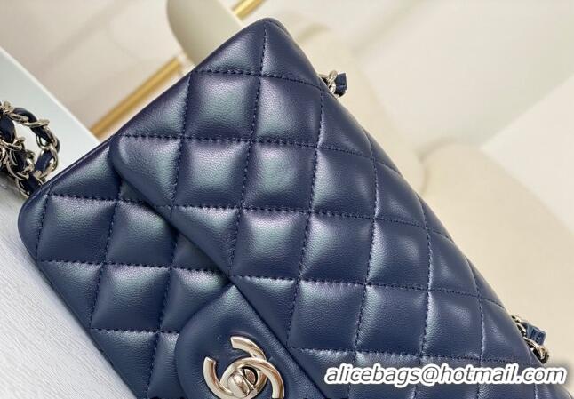 Original Cheap Chanel Lambskin Classic Mini Flap Bag A69900 Navy Blue/Silver