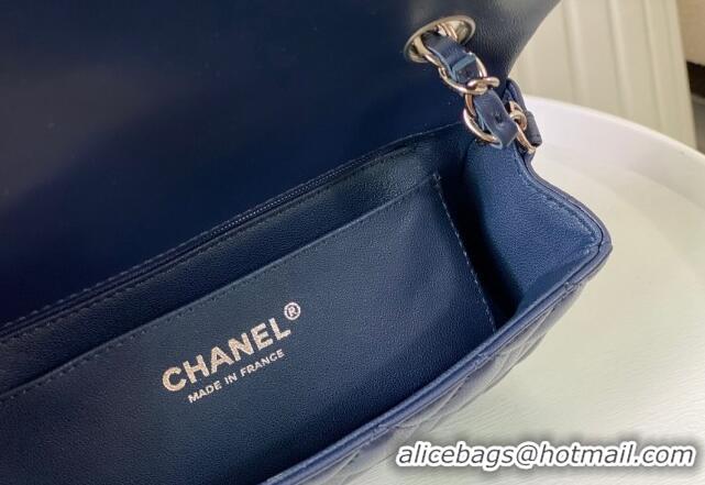 Original Cheap Chanel Lambskin Classic Mini Flap Bag A69900 Navy Blue/Silver