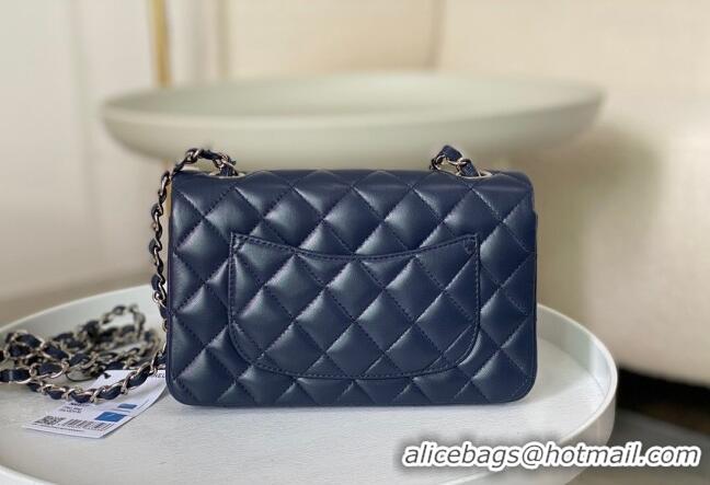 Original Cheap Chanel Lambskin Classic Mini Flap Bag A69900 Navy Blue/Silver