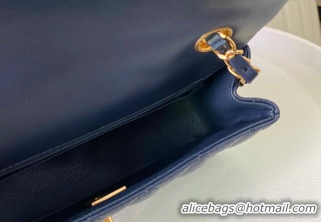 New Release Creation Chanel Lambskin Classic Mini Flap Bag A69900 Navy Blue/Gold 2023