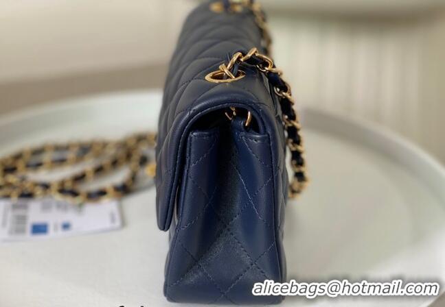 New Release Creation Chanel Lambskin Classic Mini Flap Bag A69900 Navy Blue/Gold 2023