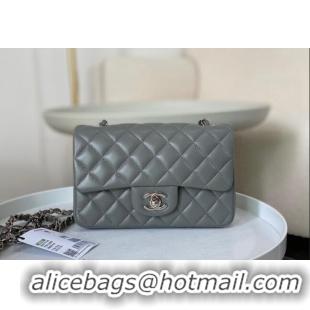 Elegant Classic Chanel Lambskin Classic Mini Flap Bag A69900 Grey/Silver