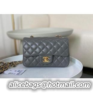 Newly Launched Chanel Lambskin Classic Mini Flap Bag A69900 Grey/Gold