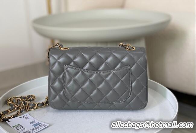 Newly Launched Chanel Lambskin Classic Mini Flap Bag A69900 Grey/Gold