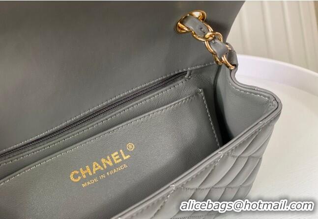 Newly Launched Chanel Lambskin Classic Mini Flap Bag A69900 Grey/Gold