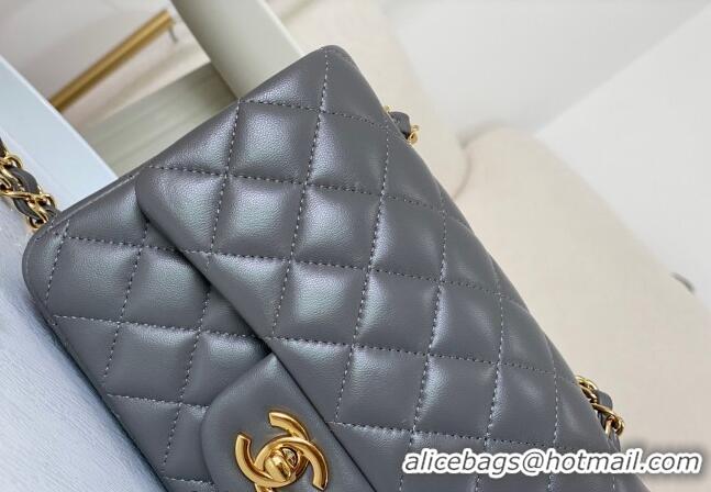 Newly Launched Chanel Lambskin Classic Mini Flap Bag A69900 Grey/Gold