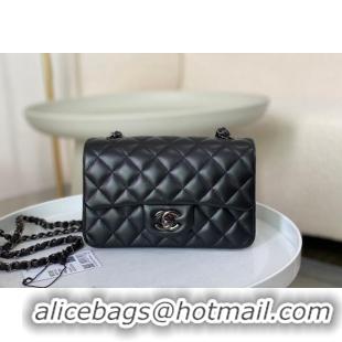 Luxury Fashion  Chanel Lambskin Classic Mini Flap Bag A69900 Black/Gunmetal