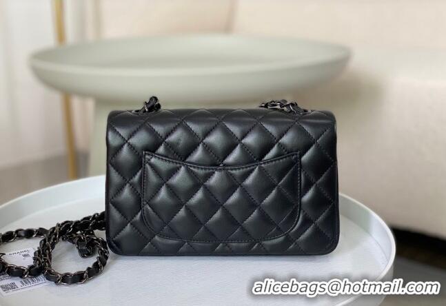 Luxury Fashion  Chanel Lambskin Classic Mini Flap Bag A69900 Black/Gunmetal