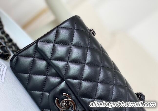 Luxury Fashion  Chanel Lambskin Classic Mini Flap Bag A69900 Black/Gunmetal