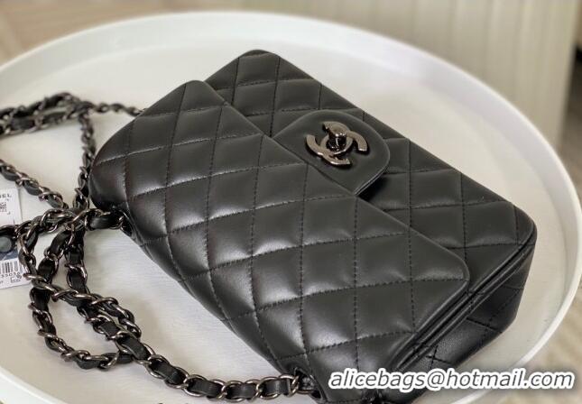 Luxury Fashion  Chanel Lambskin Classic Mini Flap Bag A69900 Black/Gunmetal