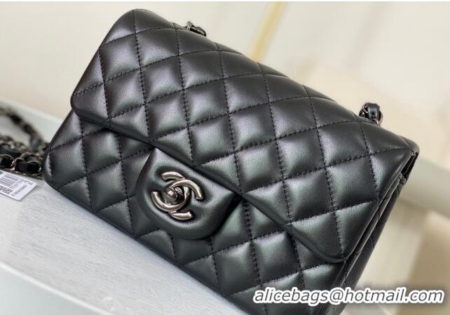 Luxury Fashion  Chanel Lambskin Classic Mini Flap Bag A69900 Black/Gunmetal