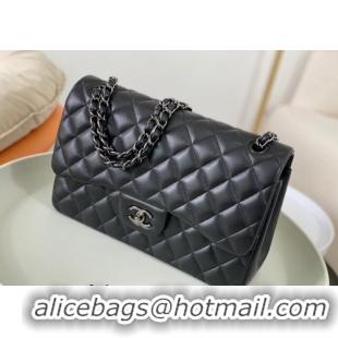 Luxury Classic Chanel Lambskin Classic Large Flap Bag A58600 Black/Gunmetal