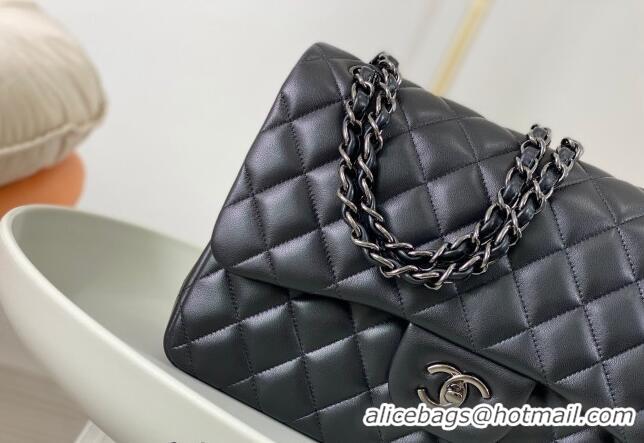 Luxury Classic Chanel Lambskin Classic Large Flap Bag A58600 Black/Gunmetal