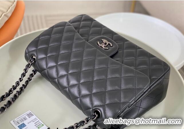 Luxury Classic Chanel Lambskin Classic Large Flap Bag A58600 Black/Gunmetal