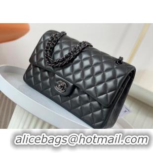 Buy Classic Chanel Lambskin Classic Medium Flap Bag A01112 Black/Gunmetal