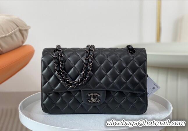 Buy Classic Chanel Lambskin Classic Medium Flap Bag A01112 Black/Gunmetal