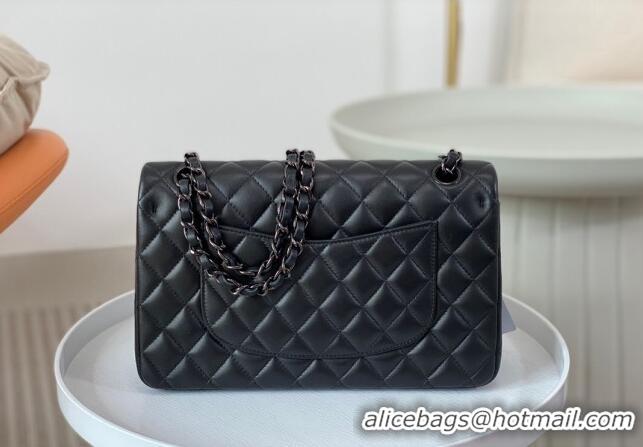 Buy Classic Chanel Lambskin Classic Medium Flap Bag A01112 Black/Gunmetal