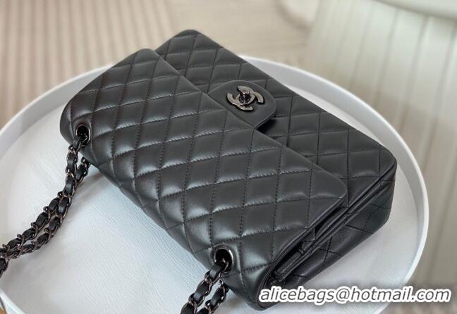 Buy Classic Chanel Lambskin Classic Medium Flap Bag A01112 Black/Gunmetal