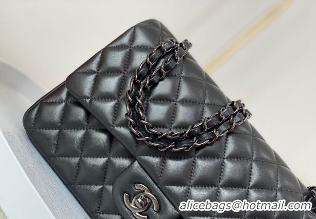 Buy Classic Chanel Lambskin Classic Medium Flap Bag A01112 Black/Gunmetal