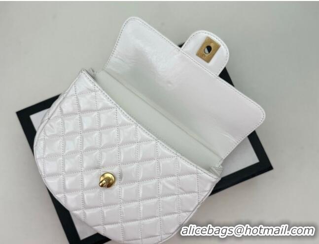 Grade Design Chanel Shiny Calfskin Small Hobo Bag AS4572 White 2024