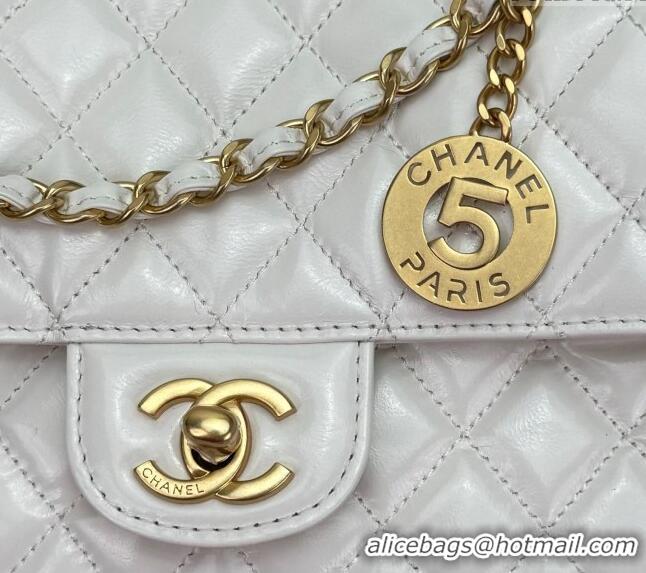 Grade Design Chanel Shiny Calfskin Small Hobo Bag AS4572 White 2024