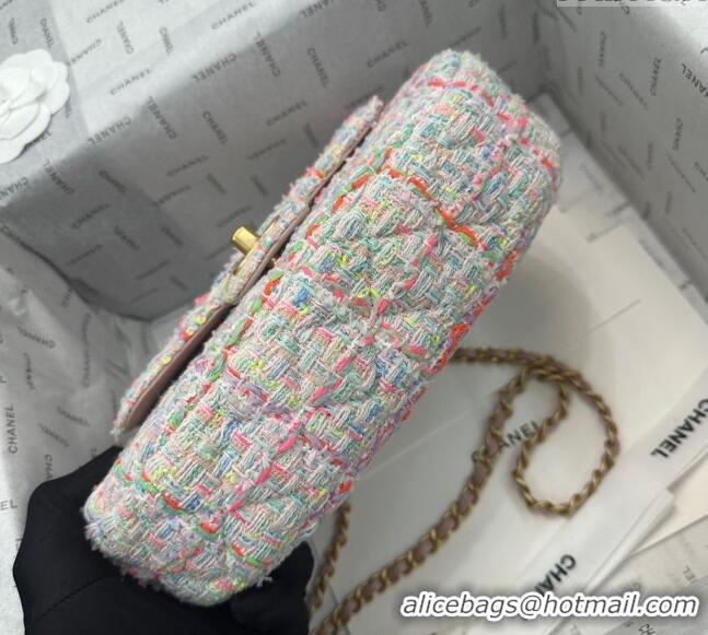 Promotional Chanel Tweed Bag with Top Handle AS4569 White/Multicolor 2024