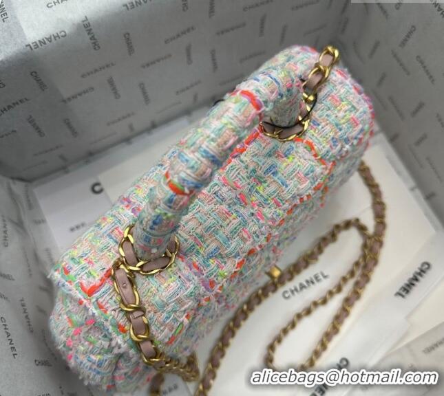 Promotional Chanel Tweed Bag with Top Handle AS4569 White/Multicolor 2024