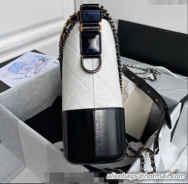 Buy Cheap Chanel GABRIELLE Aged Calfskin Hobo Bag A93824 White 2024