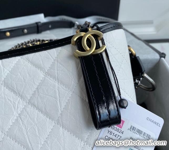 Buy Cheap Chanel GABRIELLE Aged Calfskin Hobo Bag A93824 White 2024