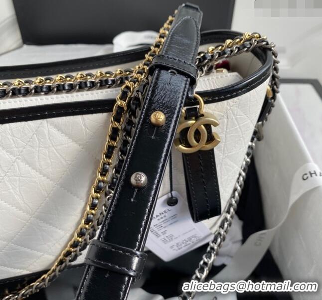 Buy Cheap Chanel GABRIELLE Aged Calfskin Hobo Bag A93824 White 2024