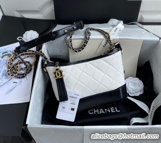 Unique Grade Chanel GABRIELLE Aged Calfskin Hobo Bag A91810 White 2024