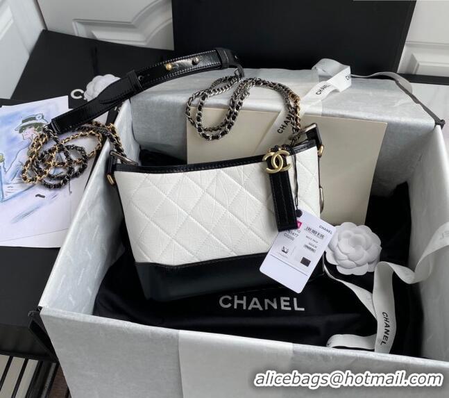 Unique Grade Chanel GABRIELLE Aged Calfskin Hobo Bag A91810 White 2024