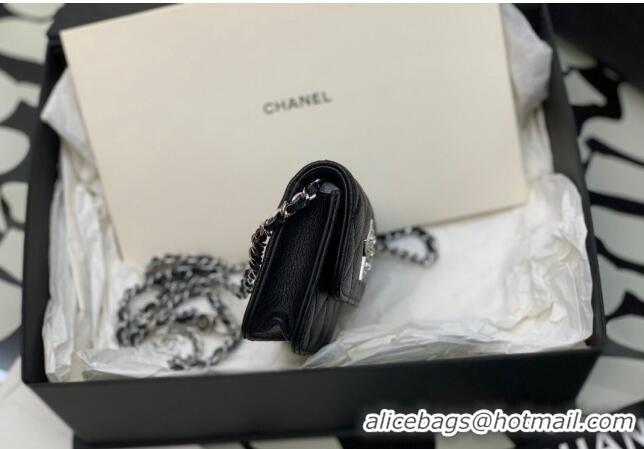 Grade Design Chanel Grained Calfskin Belt Bag with Crystals Star AS6050 Black 2024