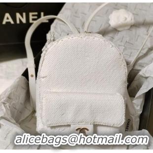 Famous Brand Chanel Sequins Backpack Bag AS3969 White 2024