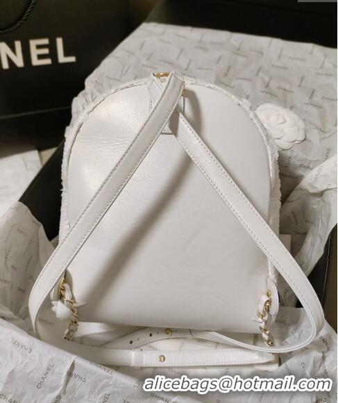 Famous Brand Chanel Sequins Backpack Bag AS3969 White 2024