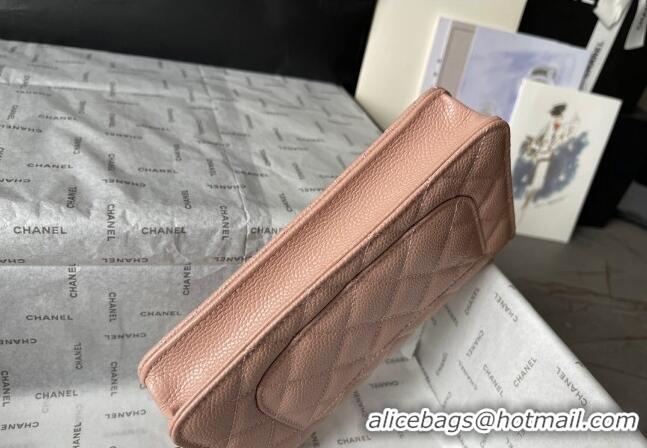 Low Cost Chanel Grained Calfskin Classic Wallet on Chain WOC AS7017 Gold/Nude Pink 2024