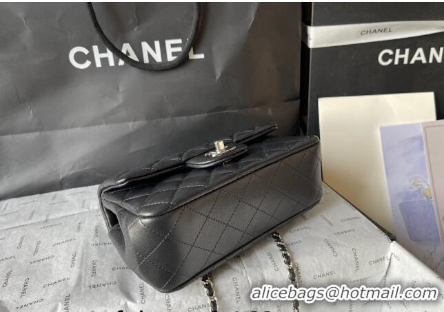 Cheap Design Chanel Lambskin Mini Flap Bag with Top Handle AS2431 Black 2024