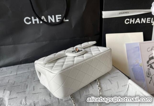 Good Quality Chanel Lambskin Mini Flap Bag with Top Handle AS2431 White 2024