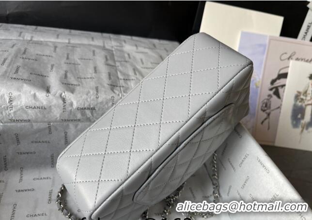 Best Quality Chanel Lambskin Mini Flap Bag with Top Handle AS2431 Light Grey 2024