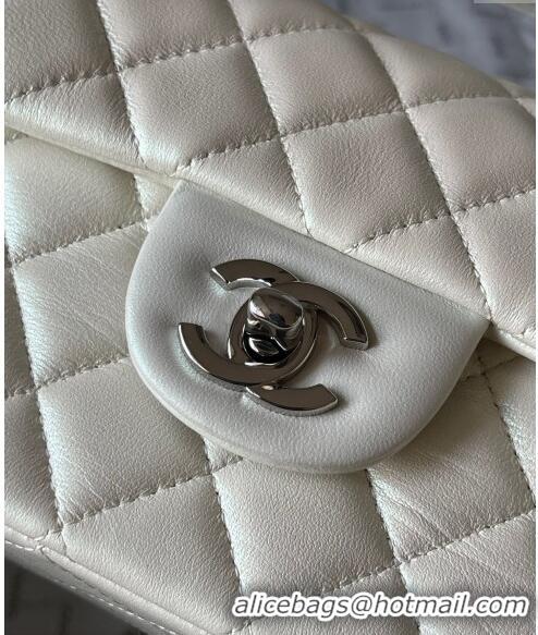 Super Quality Chanel Lambskin Mini Flap Bag with Top Handle AS2431 White 2024