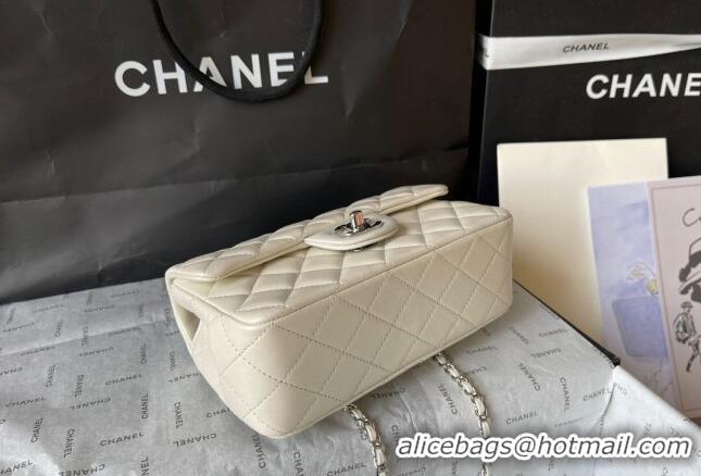 Super Quality Chanel Lambskin Mini Flap Bag with Top Handle AS2431 White 2024