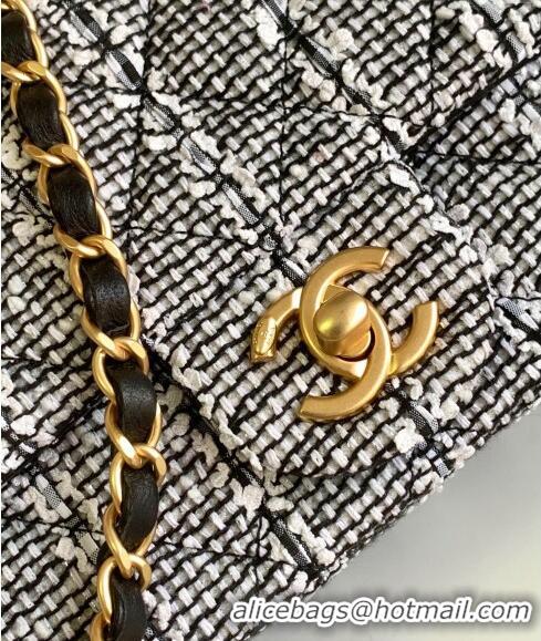 Best Price Chanel Tweed Mini Flap Bag with Chain and Pearls AS4385 Black/White 2024